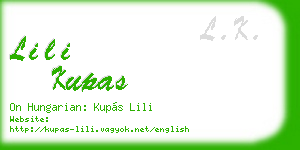 lili kupas business card
